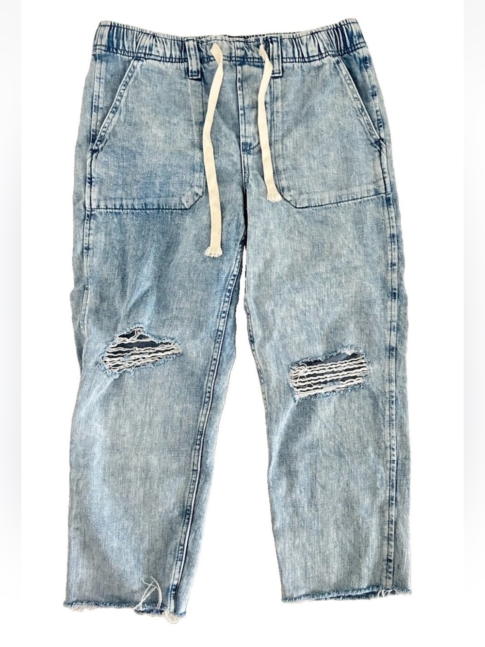 Gap | Mid Rise Relaxed Easy Jeans Size  S Small Distressed Wide-leg Jeans Crop